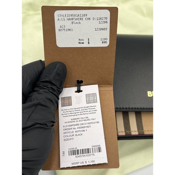 Burberry Hampshire Canvas Compact Leather Check Pattern Shoulder/Crossbo… - Picture 12 of 13